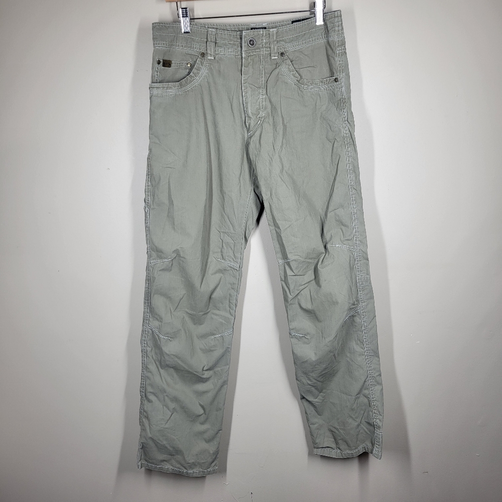 Kuhl Revolvr Hiking Pants 30x32 Outdoor Khaki Green Vintage Patina Dye Carpenter